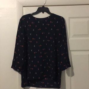 Navy patterned blouse